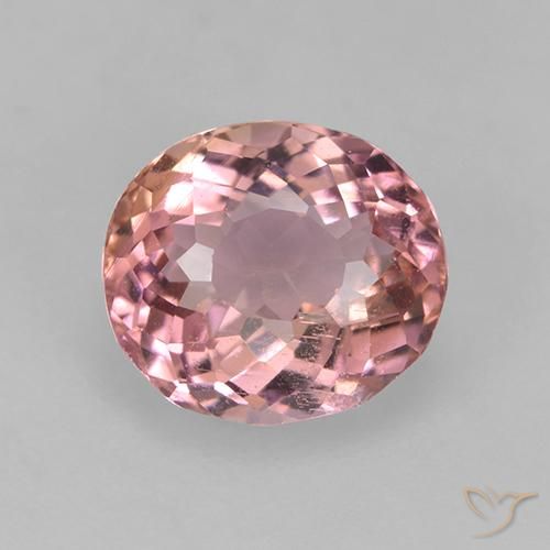 1.63ct Натуральный Светло-ярко-розовый Турмалин, Овал, Чистота VS