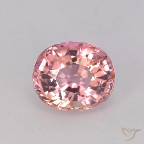 1.32ct Натуральный Светло-розовый Турмалин, Овал, VVS-VS
