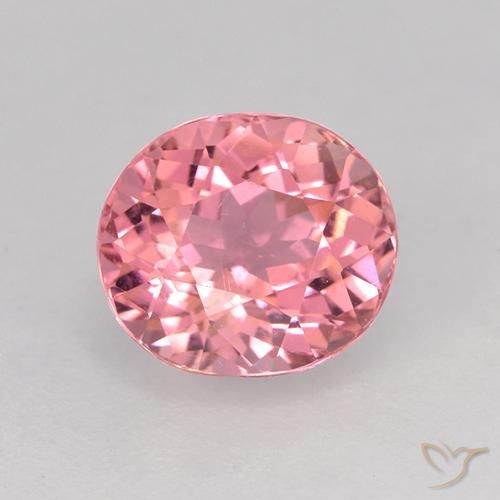 1.57ct Натуральный Средний розовый Турмалин, Овал, VVS-VS