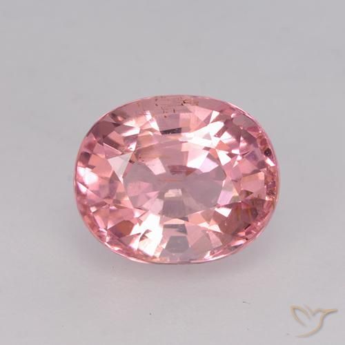 1.66ct Натуральный Светло-ярко-розовый Турмалин, Овал, Чистота VS