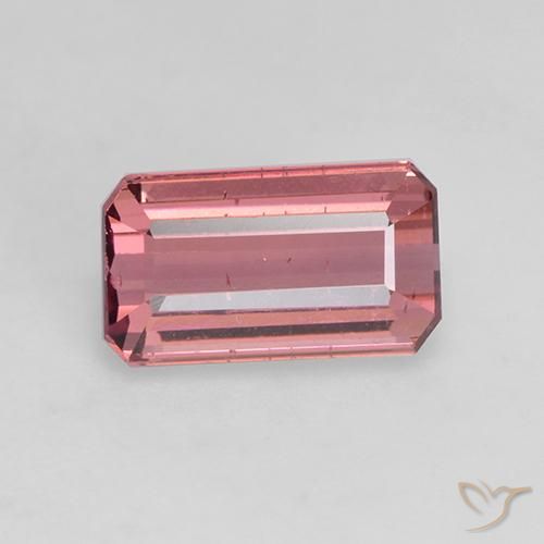 1.51ct Натуральный Оранжево-розовый Турмалин, Изумрудная огранка, Чистота VS