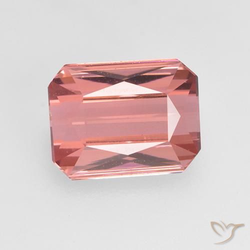 1.38ct Натуральный Красновато-розовый Турмалин, Изумрудная огранка, VVS-VS