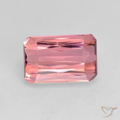 1.14ct Натуральный Светло-ярко-розовый Турмалин, Изумрудная огранка, VVS-VS