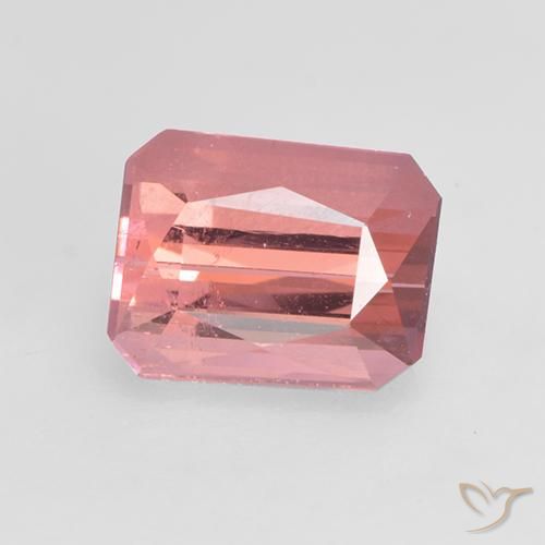 1.14ct Натуральный Средний розовый Турмалин, Изумрудная огранка, VVS-VS