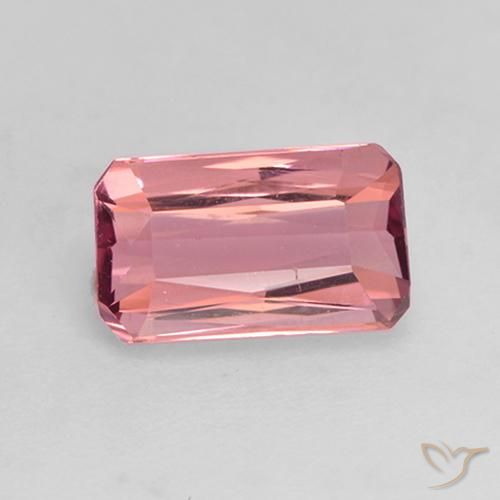 1.08ct Натуральный Темно-оранжевый розовый Турмалин, Изумрудная огранка, VVS-VS