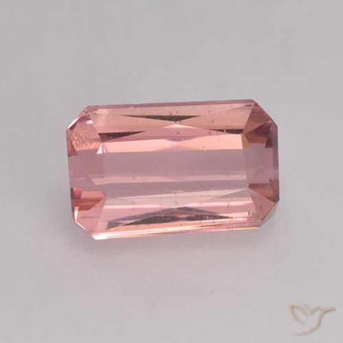 1.35ct Натуральный Оранжево-розовый Турмалин, Изумрудная огранка, Чистота VS