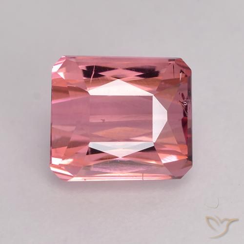 1.27ct Натуральный Насыщенный розовый Турмалин, Изумрудная огранка, Чистота VS