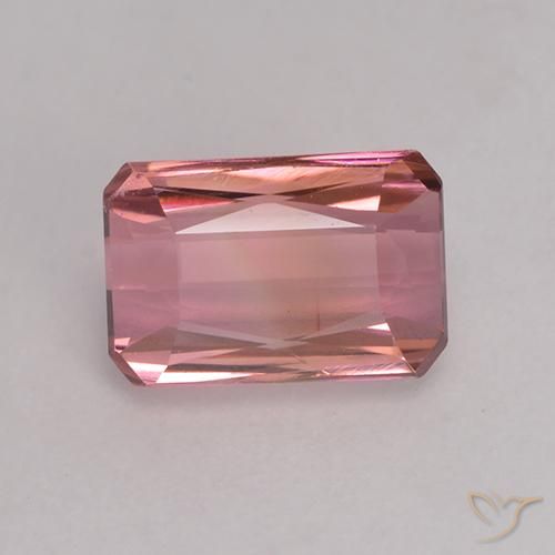 1.25ct Натуральный Темно-оранжевый розовый Турмалин, Изумрудная огранка, VVS-VS