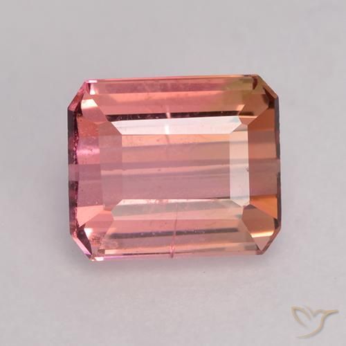 1.10ct Натуральный Красновато-розовый Турмалин, Изумрудная огранка, VS-SI
