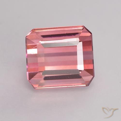 1.89ct Натуральный Средний розовый Турмалин, Изумрудная огранка, VVS-VS