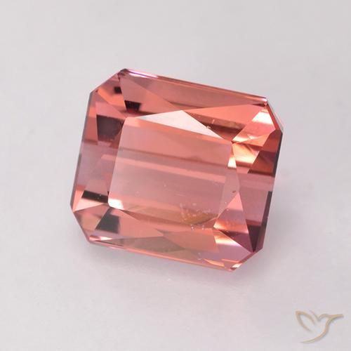 1.58ct Натуральный Темно-розовый Турмалин, Изумрудная огранка, Чистота VS