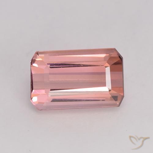 1.83ct Натуральный Оранжево-розовый Турмалин, Изумрудная огранка, VVS-VS