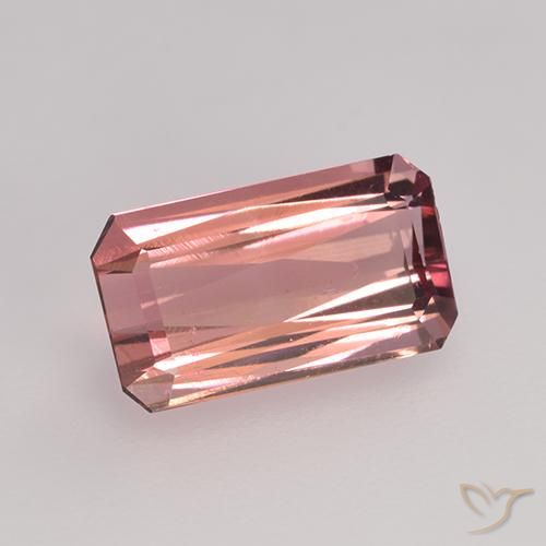 1.55ct Натуральный Средний розовый Турмалин, Изумрудная огранка, Чистота VS