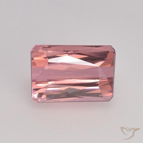 1.48ct Натуральный Оранжево-розовый Турмалин, Изумрудная огранка, VVS-VS