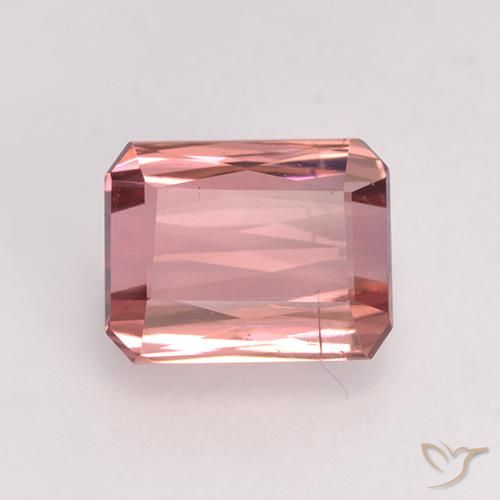 1.87ct Натуральный Оранжево-розовый Турмалин, Изумрудная огранка, VS-SI
