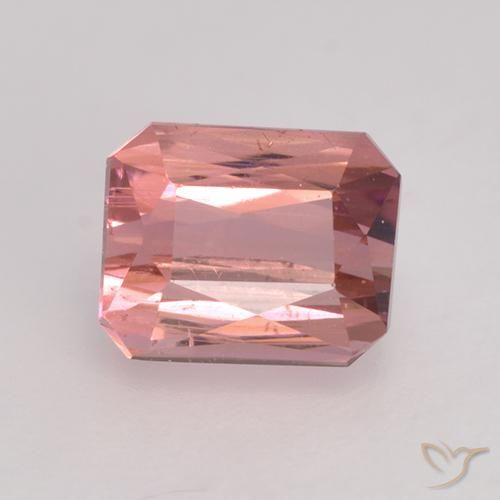 1.07ct Натуральный Средний розовый Турмалин, Изумрудная огранка, Чистота VS