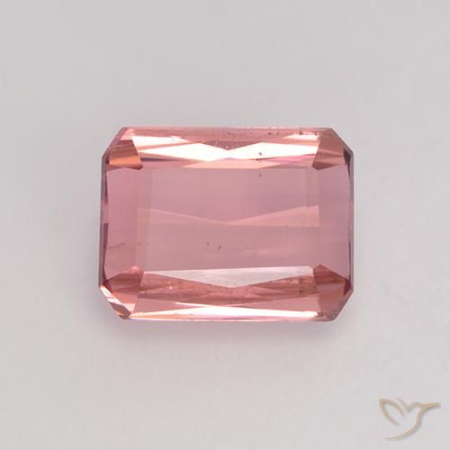 1.28ct Натуральный Темно-оранжевый розовый Турмалин, Изумрудная огранка, VVS-VS