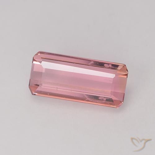 1.09ct Натуральный Оранжево-розовый Турмалин, Изумрудная огранка, Чистота VS