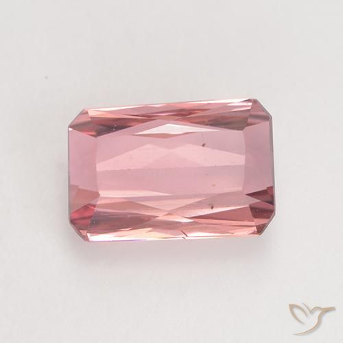 1.54ct Натуральный Оранжево-розовый Турмалин, Изумрудная огранка, Чистота VS