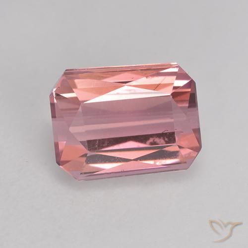 1.34ct Натуральный Светло-ярко-розовый Турмалин, Изумрудная огранка, VVS-VS