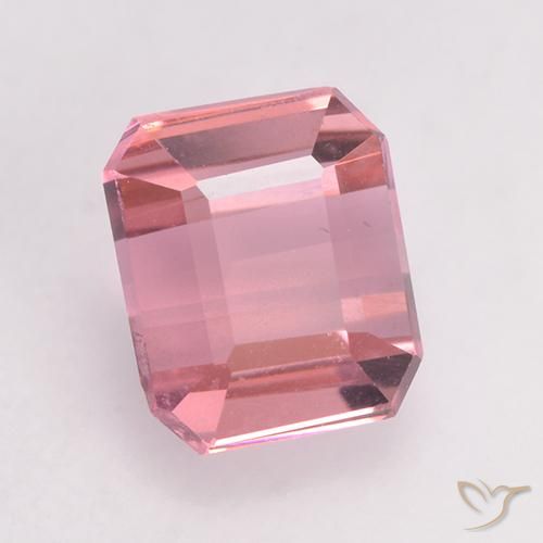 1.10ct Натуральный Светло-розовая жевательная резинка Турмалин, Изумрудная огранка, VVS-VS