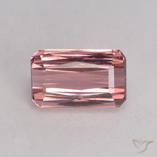 1.20ct Натуральный Светло-ярко-розовый Турмалин, Изумрудная огранка, Чистота VS