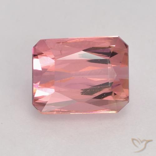1.61ct Натуральный Оранжево-розовый Турмалин, Октагон / Изумрудная Огранка, VVS-VS, Photo A