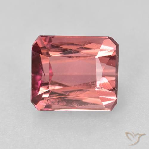 1.21ct Натуральный Темно-розовый Турмалин, Изумрудная огранка, Чистота VS