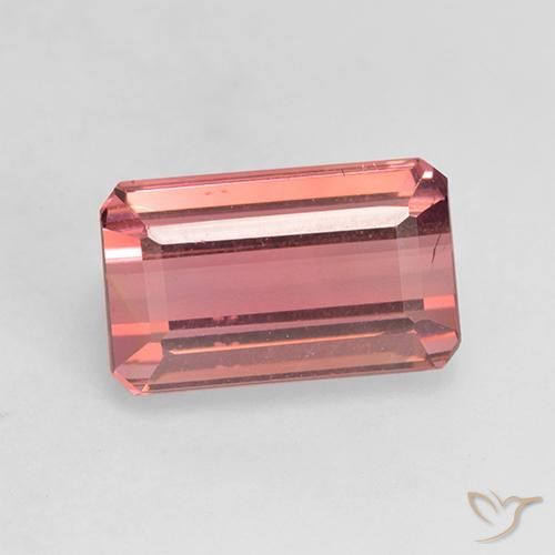 3.30ct Натуральный Темно-розовый Турмалин, Изумрудная огранка, Чистота VS