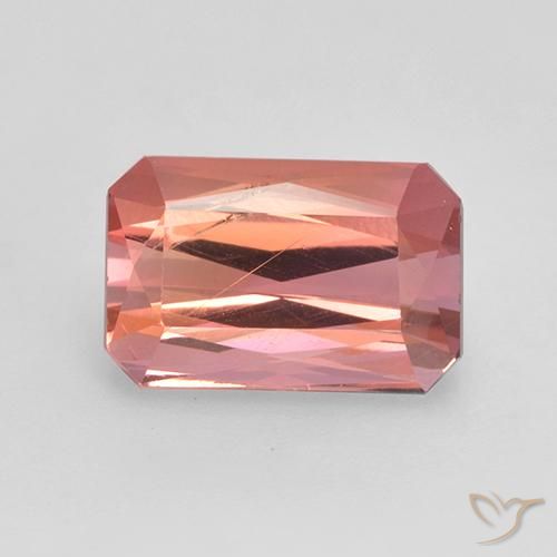 2.45ct Натуральный Красновато-розовый Турмалин, Изумрудная огранка, SI
