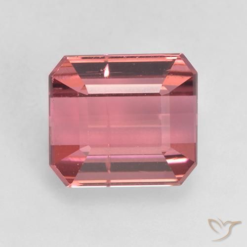 2.43ct Натуральный Красновато-розовый Турмалин, Изумрудная огранка, SI