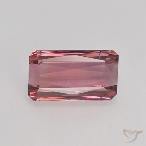3.20ct Натуральный Темно-розовый Турмалин, Изумрудная огранка, VS-SI