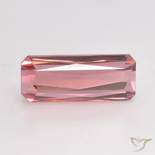 3.39ct Натуральный Оранжево-розовый Турмалин, Изумрудная огранка, VVS-VS