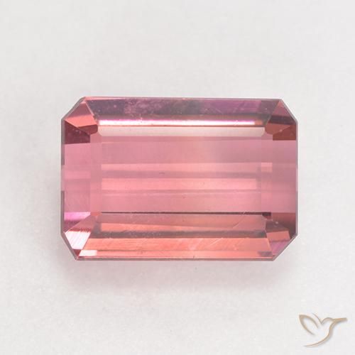 3.15ct Натуральный Средний розовый Турмалин, Изумрудная огранка, Чистота VS