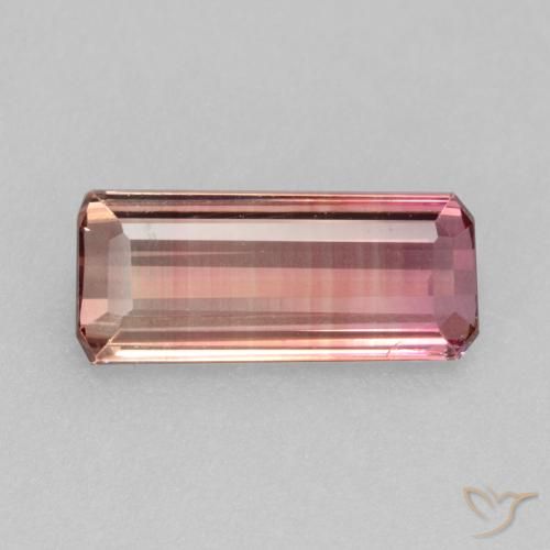 1.49ct Натуральный Оранжево-розовый Турмалин, Изумрудная огранка, Чистота VS