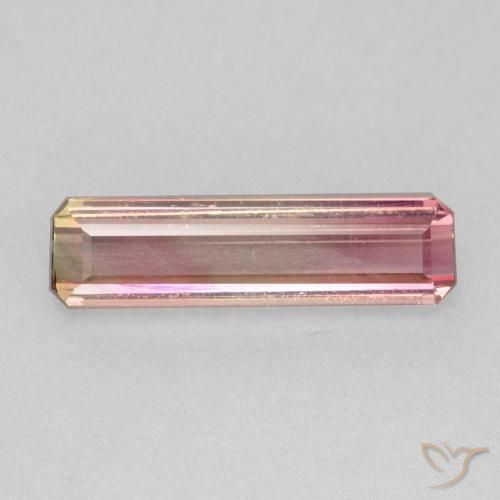 1.86ct Натуральный Оранжево-розовый Турмалин, Изумрудная огранка, Чистота VS