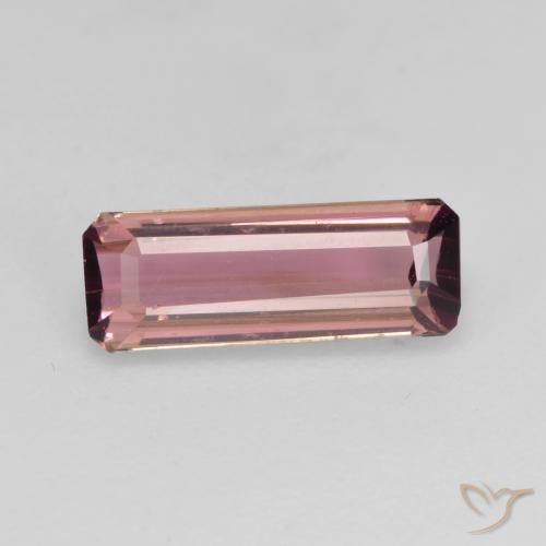 1.28ct Натуральный Оранжево-розовый Турмалин, Изумрудная огранка, Чистота VS
