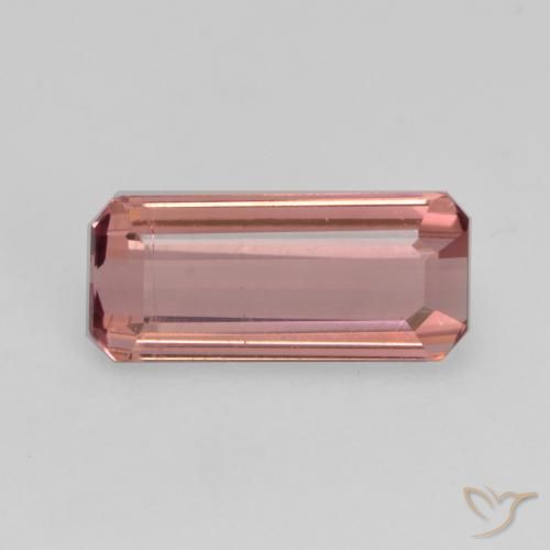 1.21ct Натуральный Оранжево-розовый Турмалин, Изумрудная огранка, VS-SI
