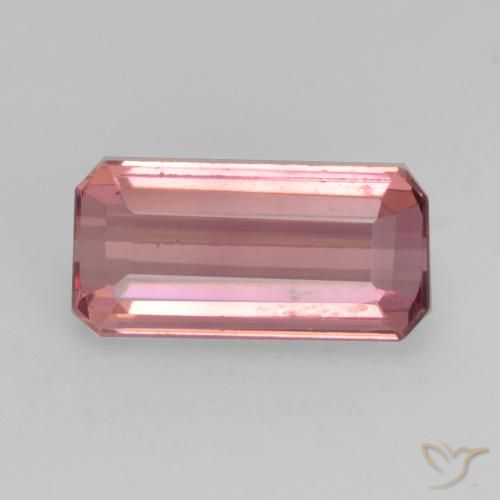 1.26ct Натуральный Насыщенный розовый Турмалин, Изумрудная огранка, Чистота VS