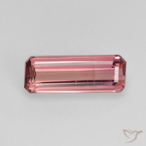 1.14ct Натуральный Оранжево-розовый Турмалин, Изумрудная огранка, VS-SI