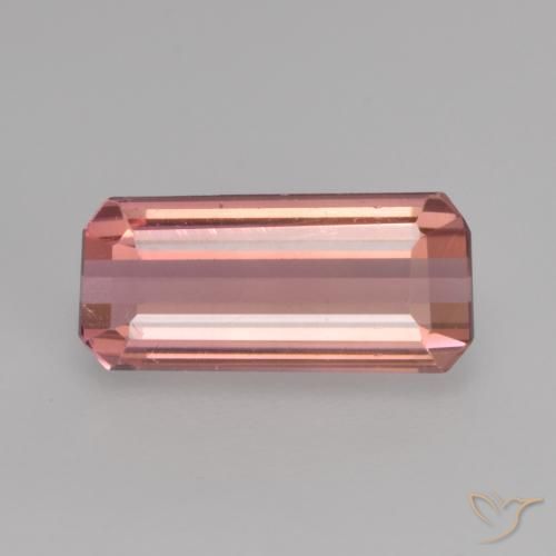 1.44ct Натуральный Оранжево-розовый Турмалин, Изумрудная огранка, VVS-VS