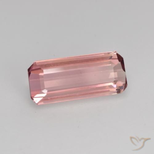 1.52ct Натуральный Оранжево-розовый Турмалин, Изумрудная огранка, Чистота VS