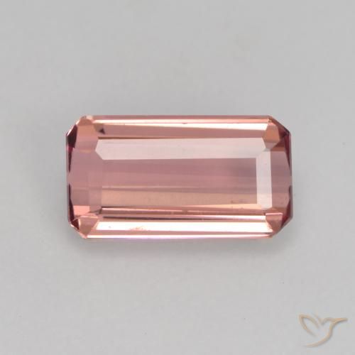1.15ct Натуральный Оранжево-розовый Турмалин, Изумрудная огранка, VVS-VS