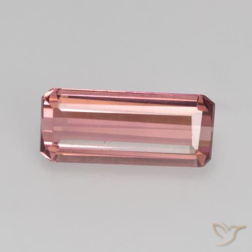 1.45ct Натуральный Оранжево-розовый Турмалин, Изумрудная огранка, Чистота VS