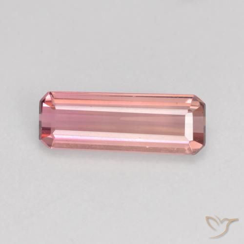 0.90ct Натуральный Светлое карамельное яблоко красное Турмалин, Изумрудная огранка, Чистота VS
