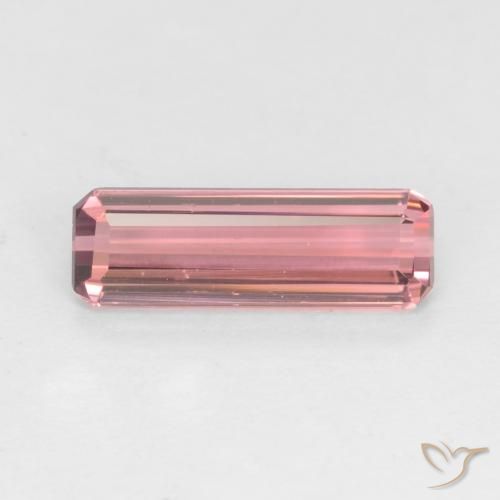 1.24ct Натуральный Оранжево-розовый Турмалин, Изумрудная огранка, Чистота VS