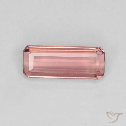 1.02ct Натуральный Оранжево-розовый Турмалин, Изумрудная огранка, VS-SI