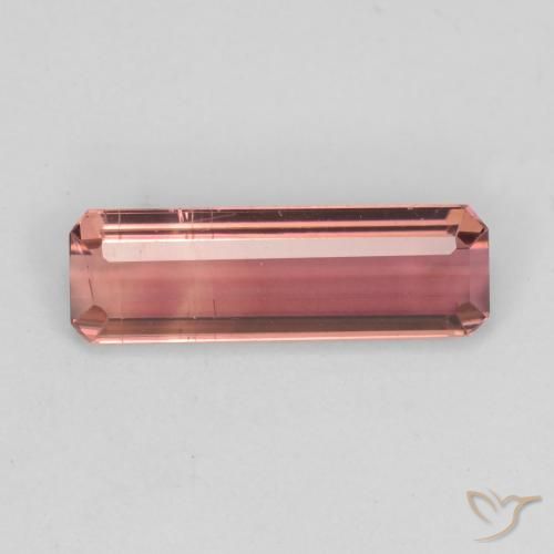 1.40ct Натуральный Оранжево-розовый Турмалин, Изумрудная огранка, VS-SI