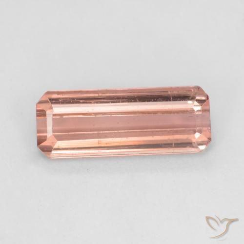 1.54ct Натуральный Оранжево-розовый Турмалин, Изумрудная огранка, Чистота VS