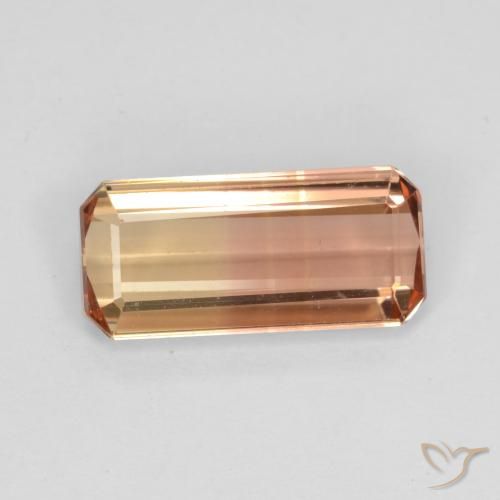 2.02ct Натуральный Двуцветный Турмалин, Изумрудная огранка, Чистота VS